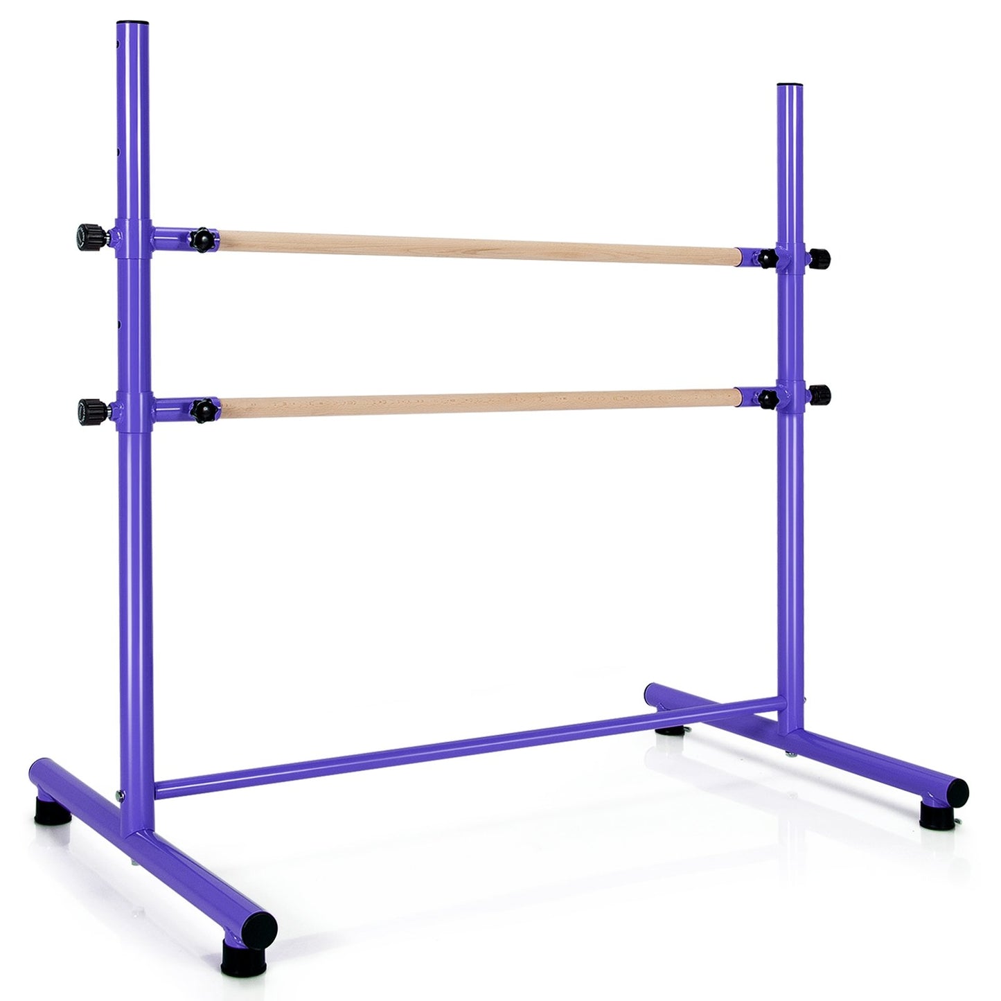 47 Inch Double Ballet Barre with Anti-Slip Footpads, Purple Yoga Accessories   at Gallery Canada