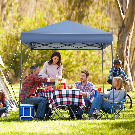 6.6 x 6.6 Feet Outdoor Pop-up Canopy Tent with UPF 50+ Sun Protection, Blue - Gallery Canada