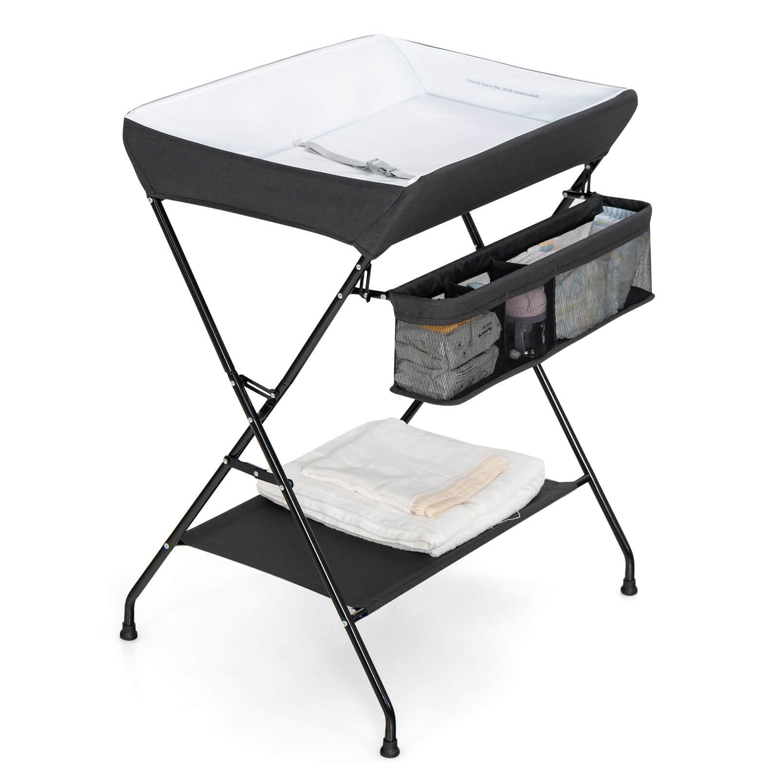 Baby Storage Folding Diaper Changing Table, Black Changing Tables   at Gallery Canada