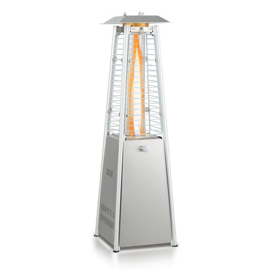 9500 BTU Portable Stainless Steel Tabletop Patio Heater with Glass Tube, Silver Patio Heaters   at Gallery Canada