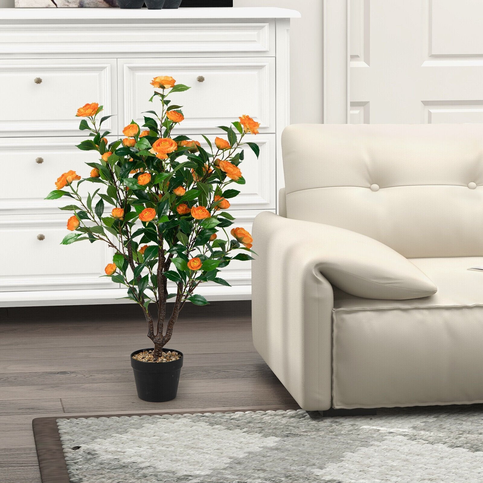 3.3 Feet Artificial Camellia Tree for Indoor and Outdoor, Multicolor Faux Plants   at Gallery Canada