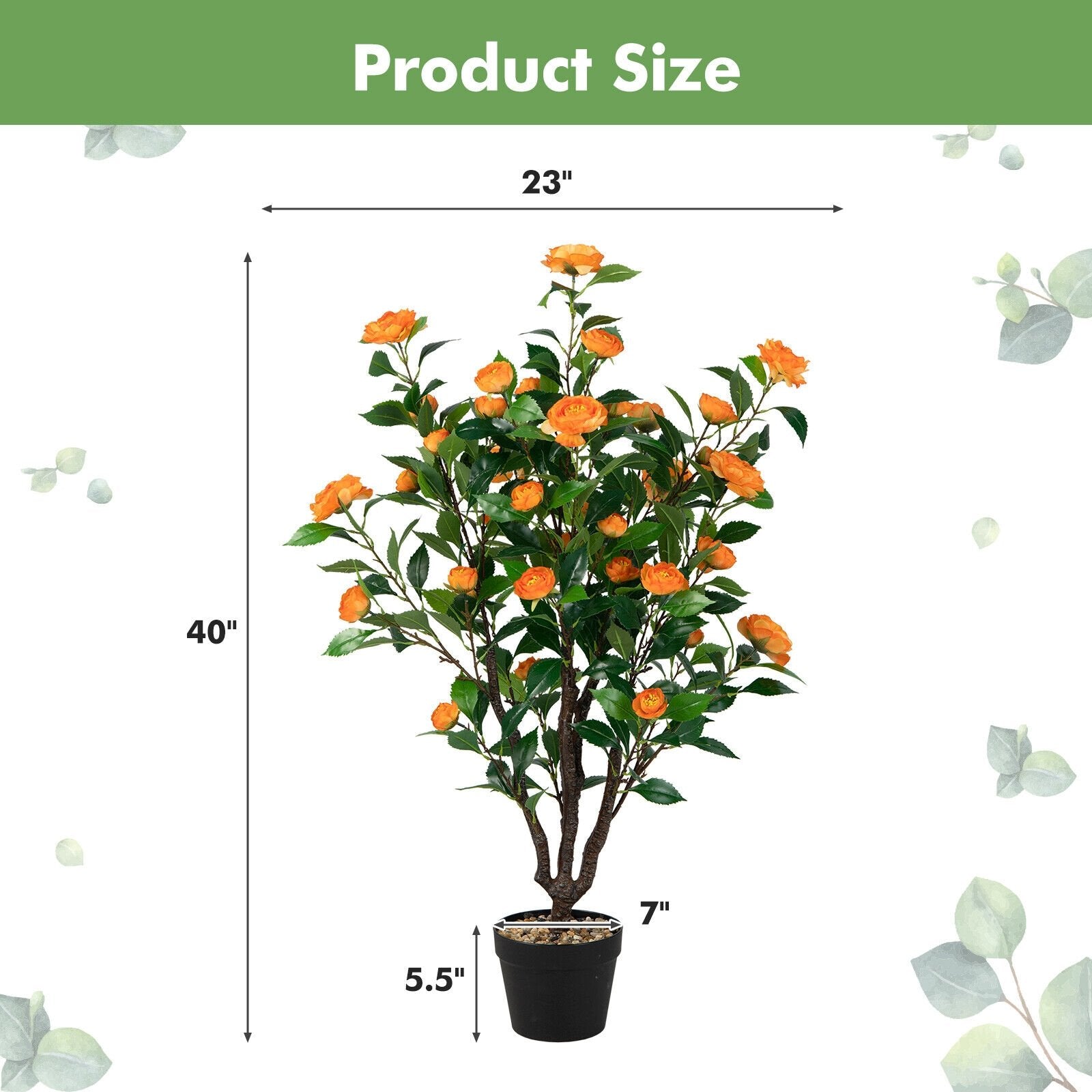 3.3 Feet Artificial Camellia Tree for Indoor and Outdoor, Multicolor Faux Plants   at Gallery Canada