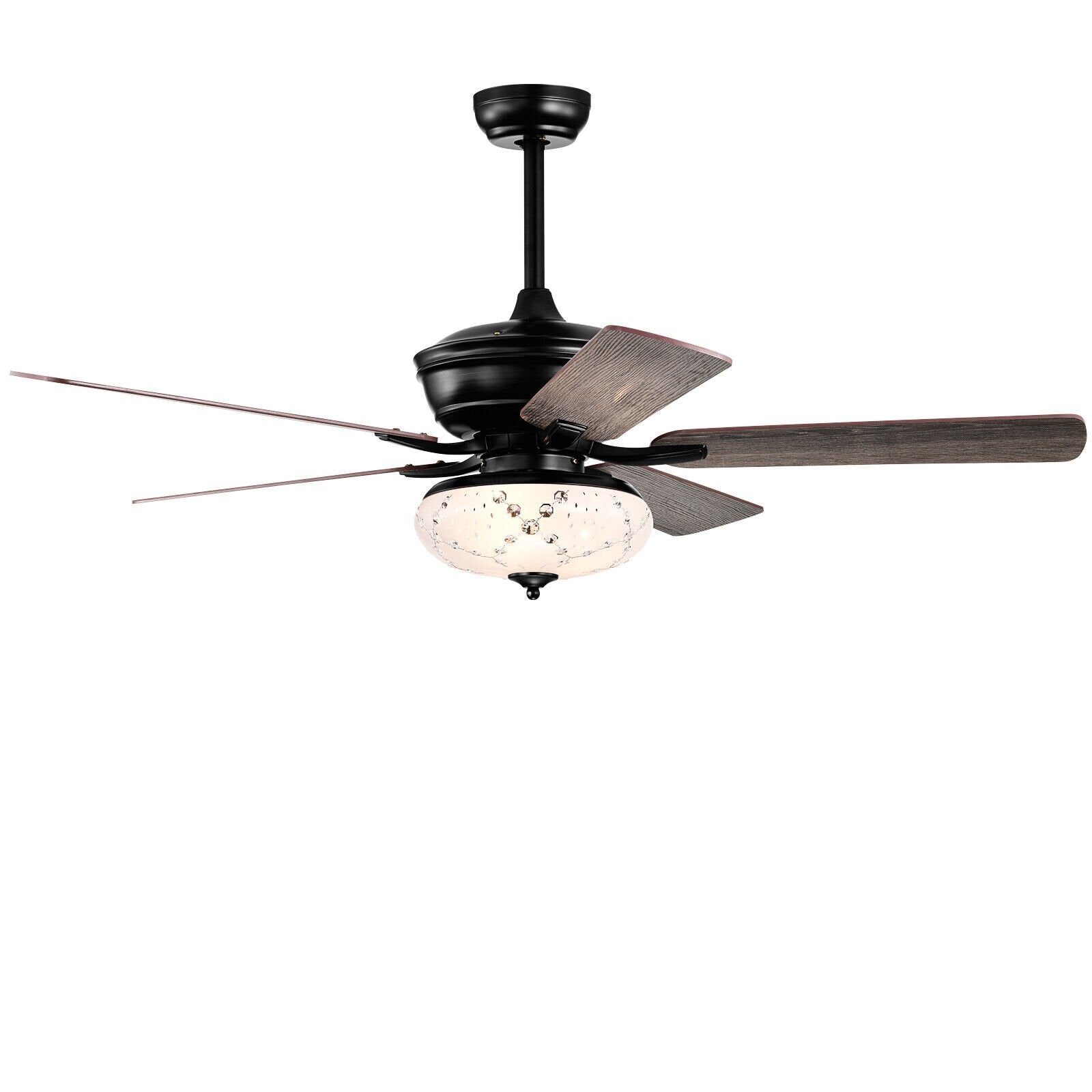 52 Inch Ceiling Fan with 3 Wind Speeds and 5 Reversible Blades, Gray Ceiling Fans   at Gallery Canada