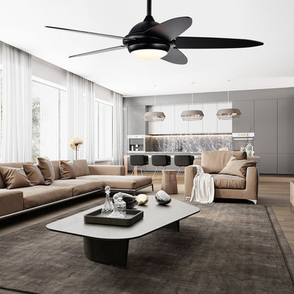 52 Inch Ceiling Fan with Lights and 3 Lighting Colors, Black Ceiling Fans   at Gallery Canada