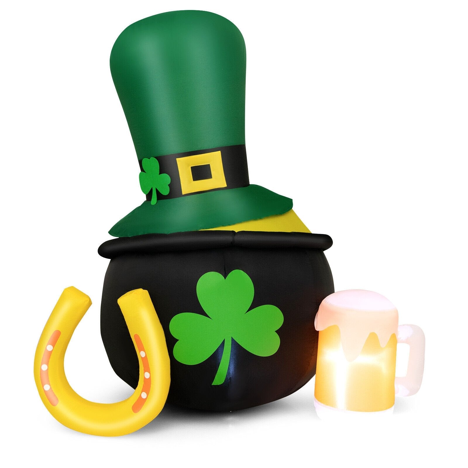 5 Feet St Patrick's Day Inflatable Decoration with Leprechaun Hat, Green Holiday Decor   at Gallery Canada