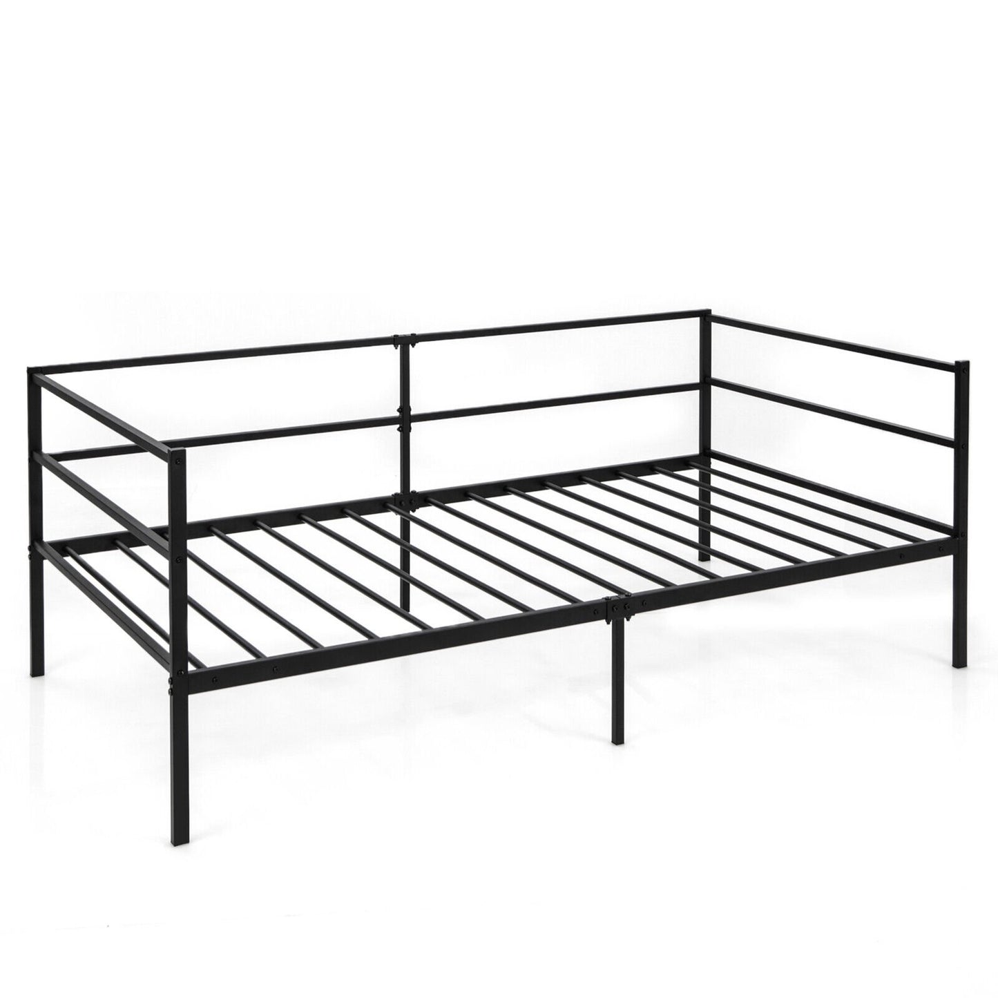 Twin Size Metal Daybed Frame for Living Room Bedroom, Black Trundle Bed Frame   at Gallery Canada