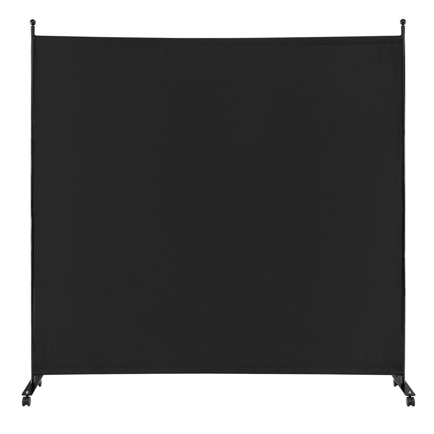 6 Feet Single Panel Rolling Room Divider with Smooth Wheels, Black Room Dividers   at Gallery Canada