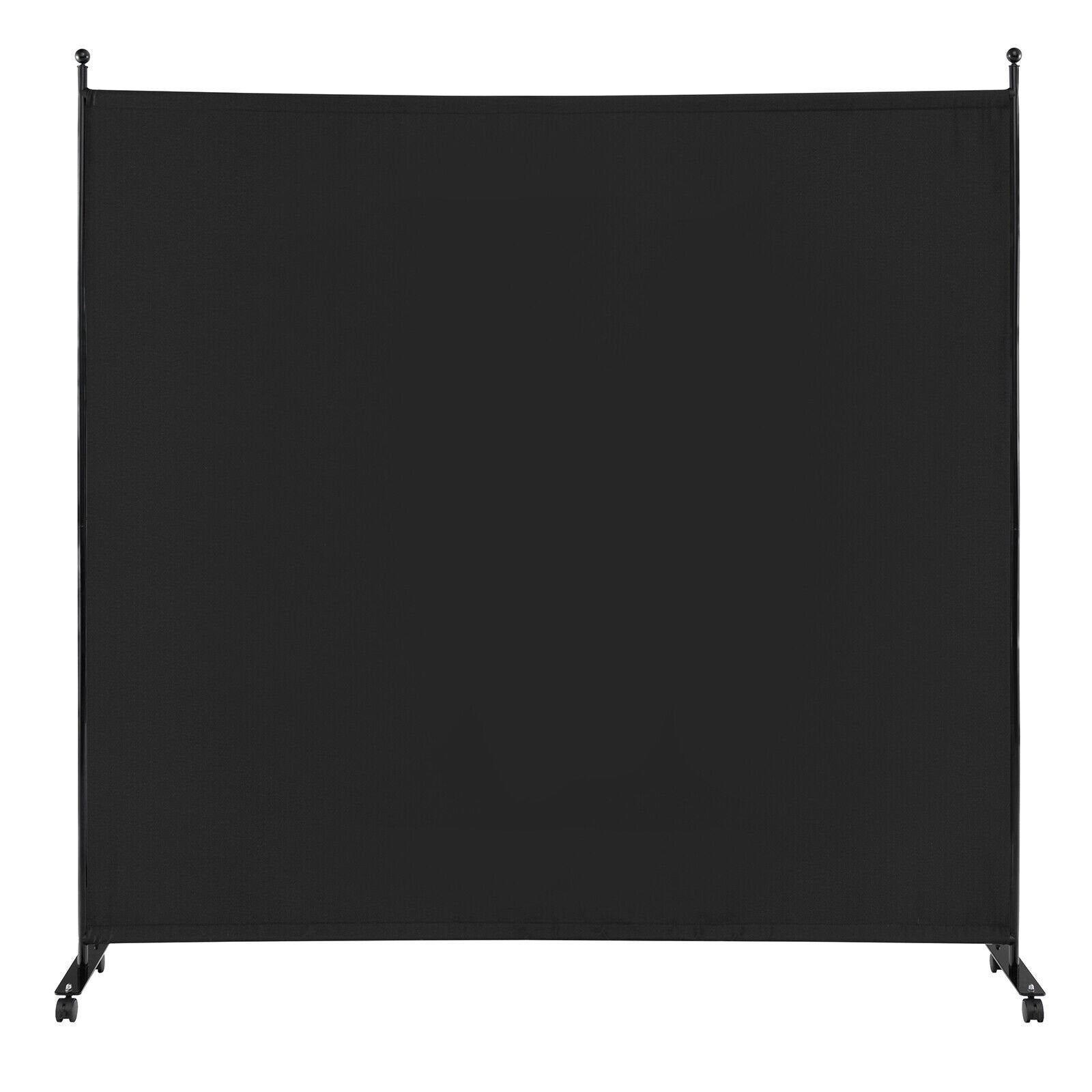 6 Feet Single Panel Rolling Room Divider with Smooth Wheels, Black Room Dividers   at Gallery Canada