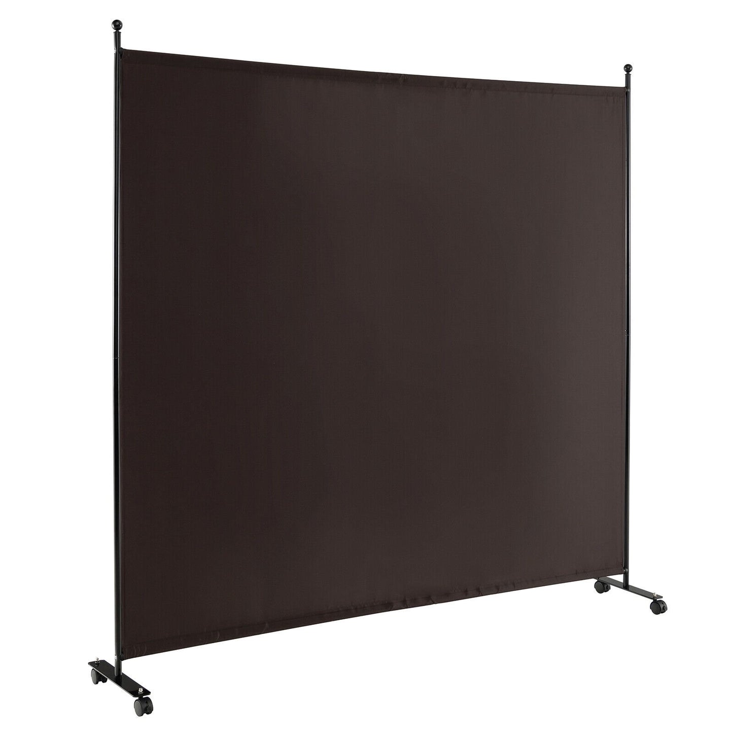 6 Feet Single Panel Rolling Room Divider with Smooth Wheels, Brown Room Dividers   at Gallery Canada