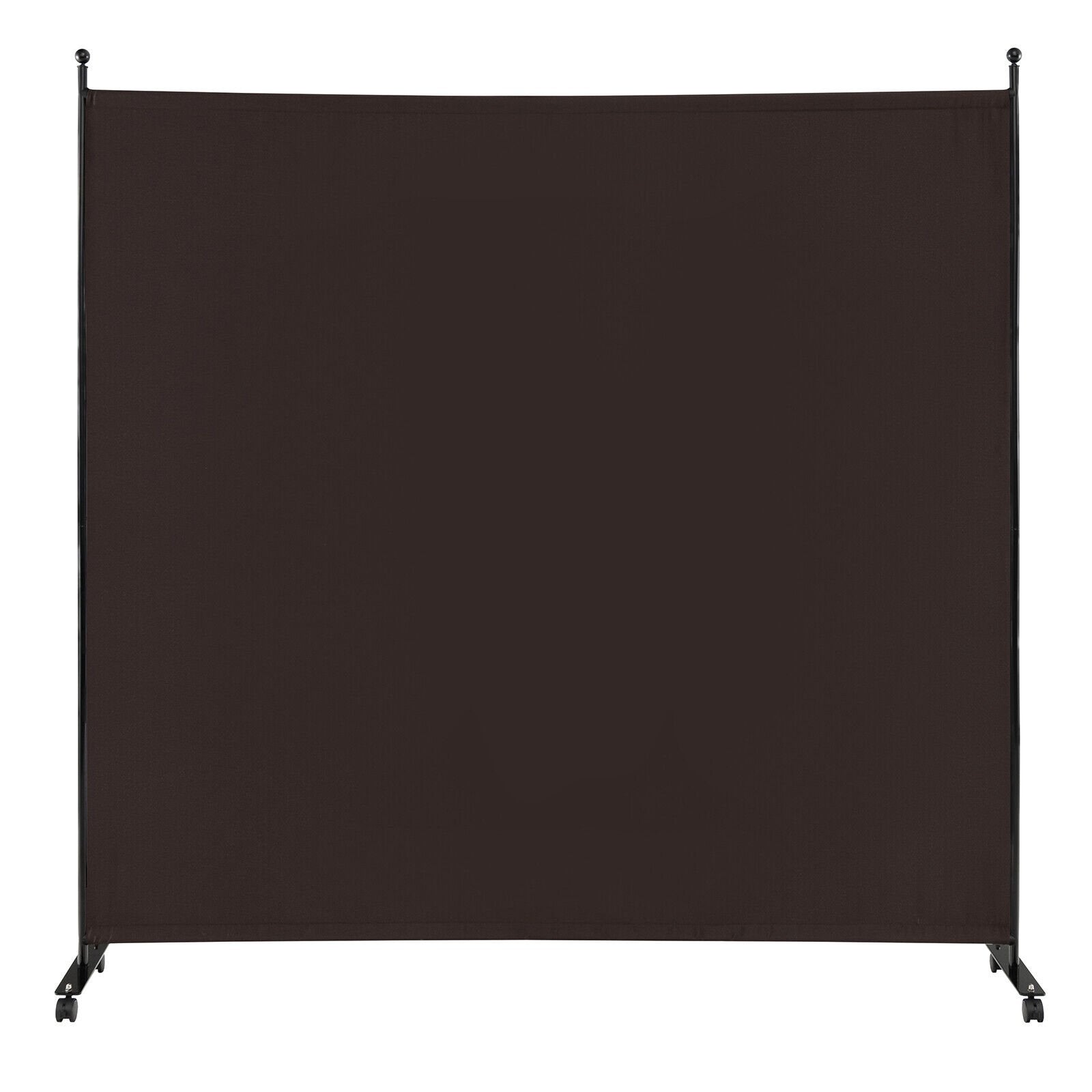 6 Feet Single Panel Rolling Room Divider with Smooth Wheels, Brown Room Dividers   at Gallery Canada