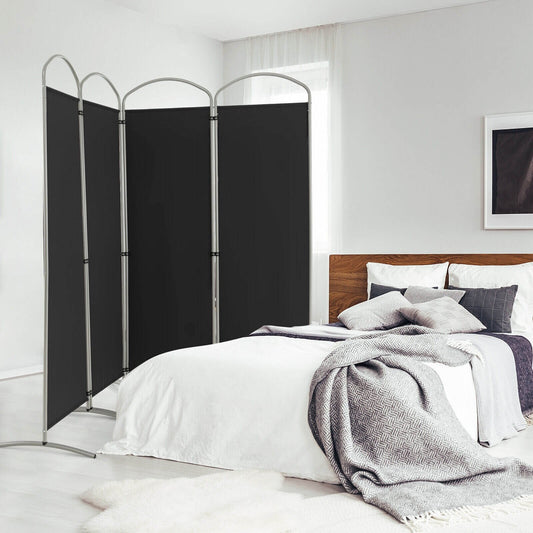 6.2Ft Folding 4-Panel Room Divider for Home Office Living Room, Black Room Dividers   at Gallery Canada