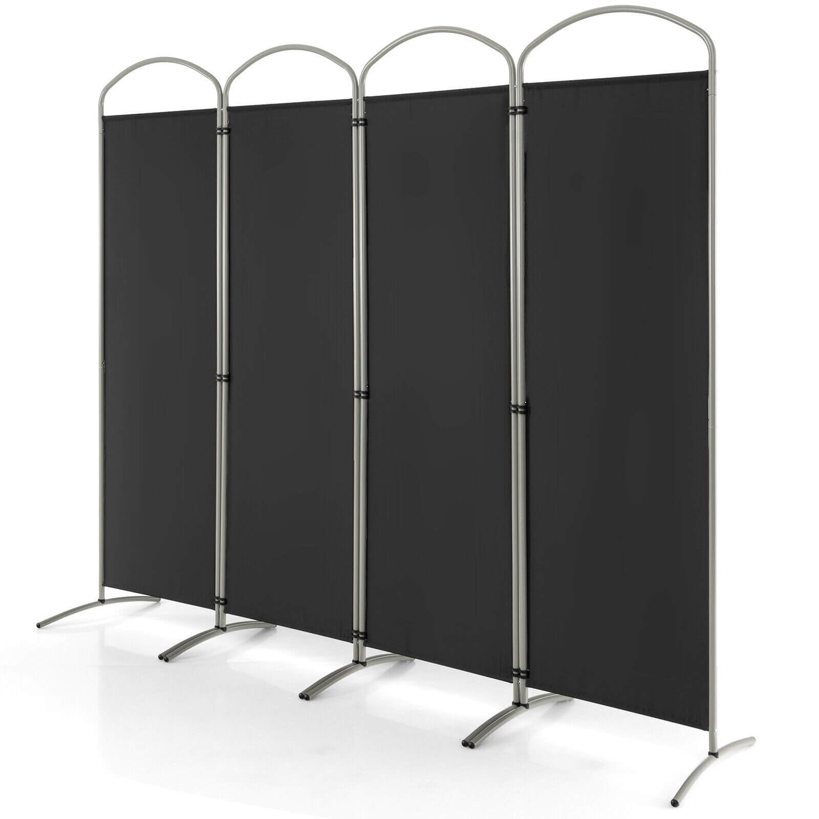 6.2Ft Folding 4-Panel Room Divider for Home Office Living Room, Black Room Dividers   at Gallery Canada