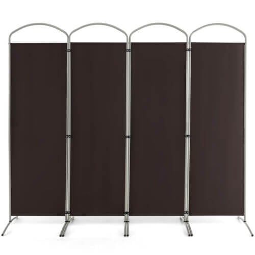 6.2Ft Folding 4-Panel Room Divider for Home Office Living Room , Brown Room Dividers   at Gallery Canada