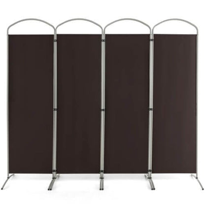 6.2Ft Folding 4-Panel Room Divider for Home Office Living Room , Brown - Gallery Canada
