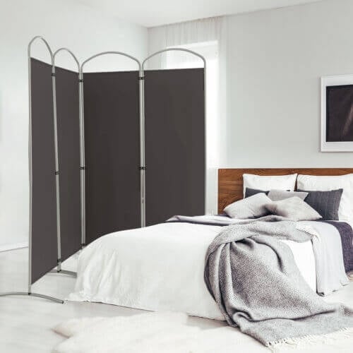 6.2Ft Folding 4-Panel Room Divider for Home Office Living Room , Gray Room Dividers   at Gallery Canada