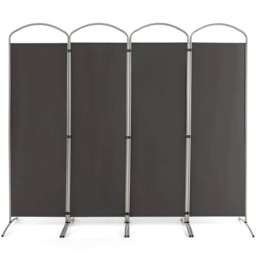 6.2Ft Folding 4-Panel Room Divider for Home Office Living Room , Gray - Gallery Canada