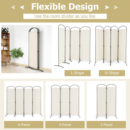 6.2Ft Folding 4-Panel Room Divider for Home Office Living Room , White Room Dividers   at Gallery Canada