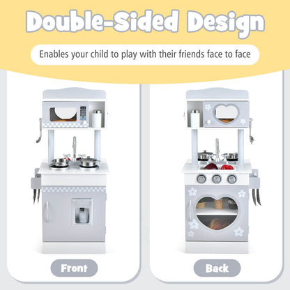 Chef Pretend Kitchen Playset with Cooking Oven and Sink for Toddlers, White Play Kitchen Sets   at Gallery Canada