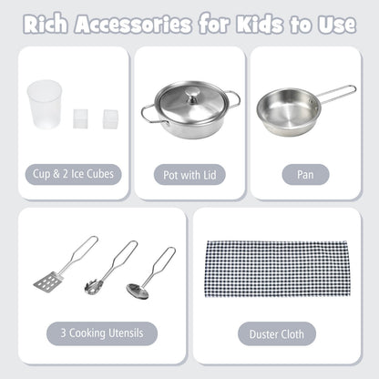 Chef Pretend Kitchen Playset with Cooking Oven and Sink for Toddlers, White Play Kitchen Sets   at Gallery Canada