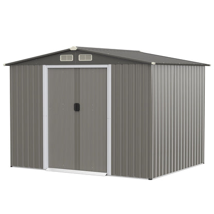 8 x 6 Feet Galvanized Steel Storage Shed for Garden Yard, Gray Sheds & Outdoor Storage   at Gallery Canada