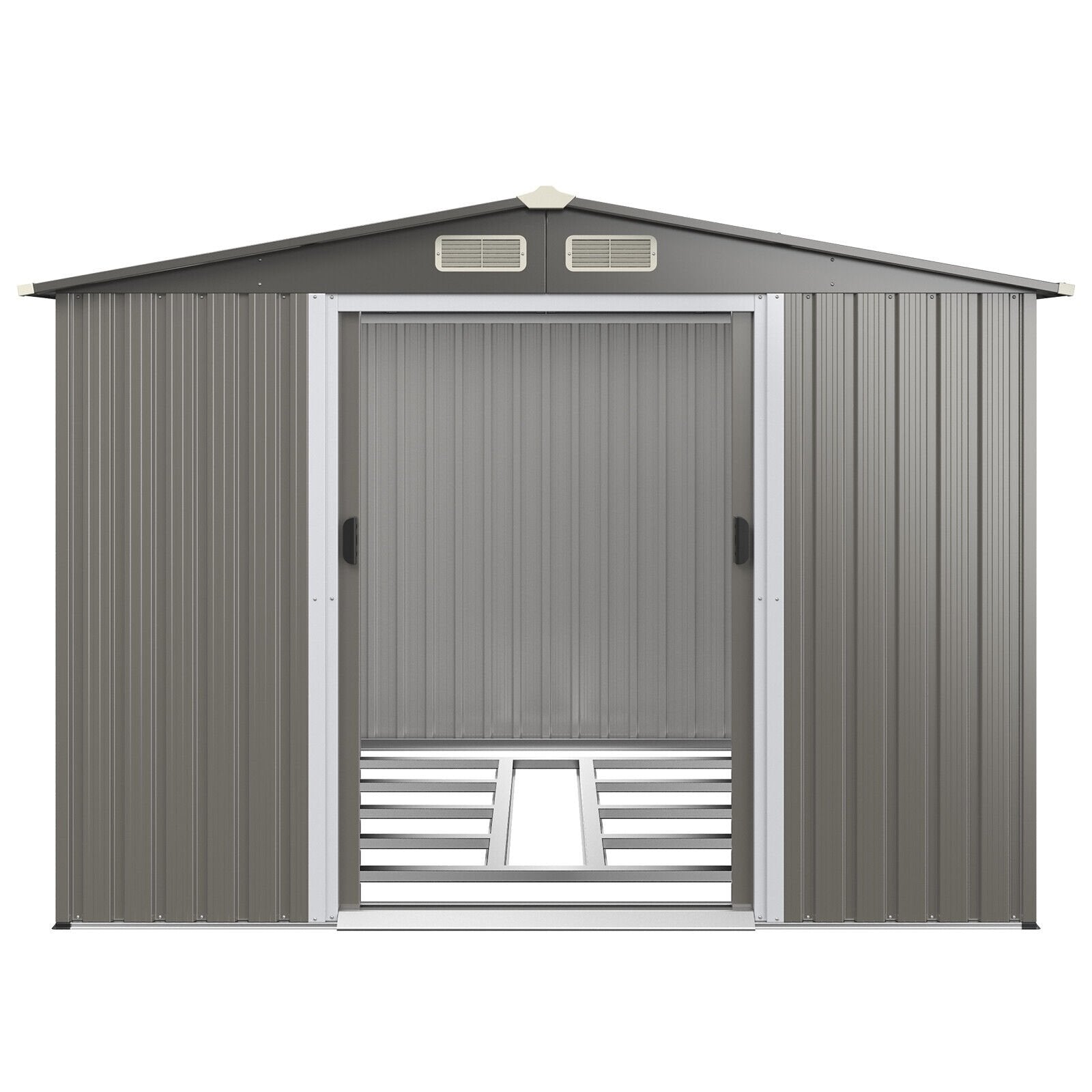 8 x 6 Feet Galvanized Steel Storage Shed for Garden Yard, Gray Sheds & Outdoor Storage   at Gallery Canada