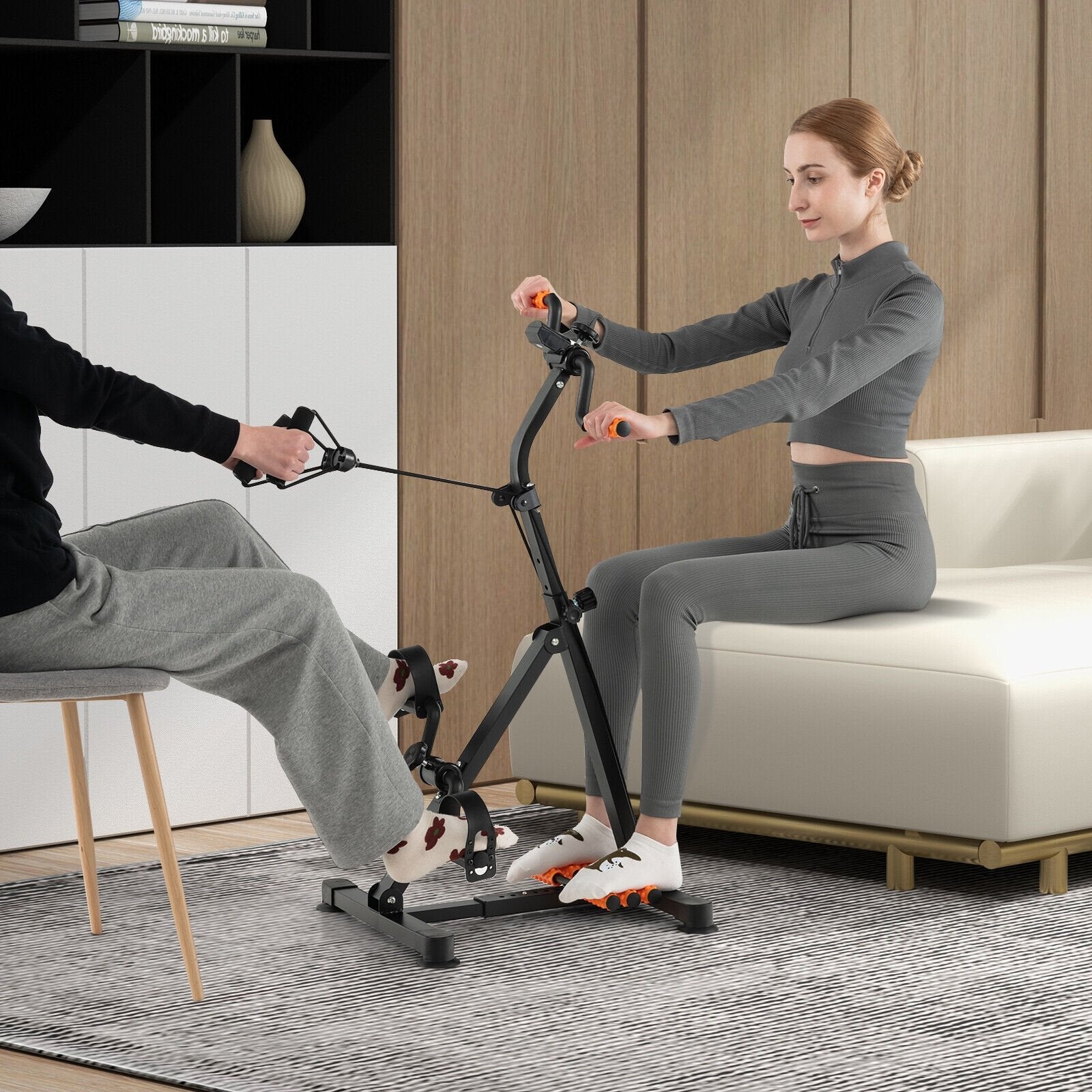 Adjustable LCD Pedal Exercise Bike with Massage, Yellow Exercise Bikes   at Gallery Canada