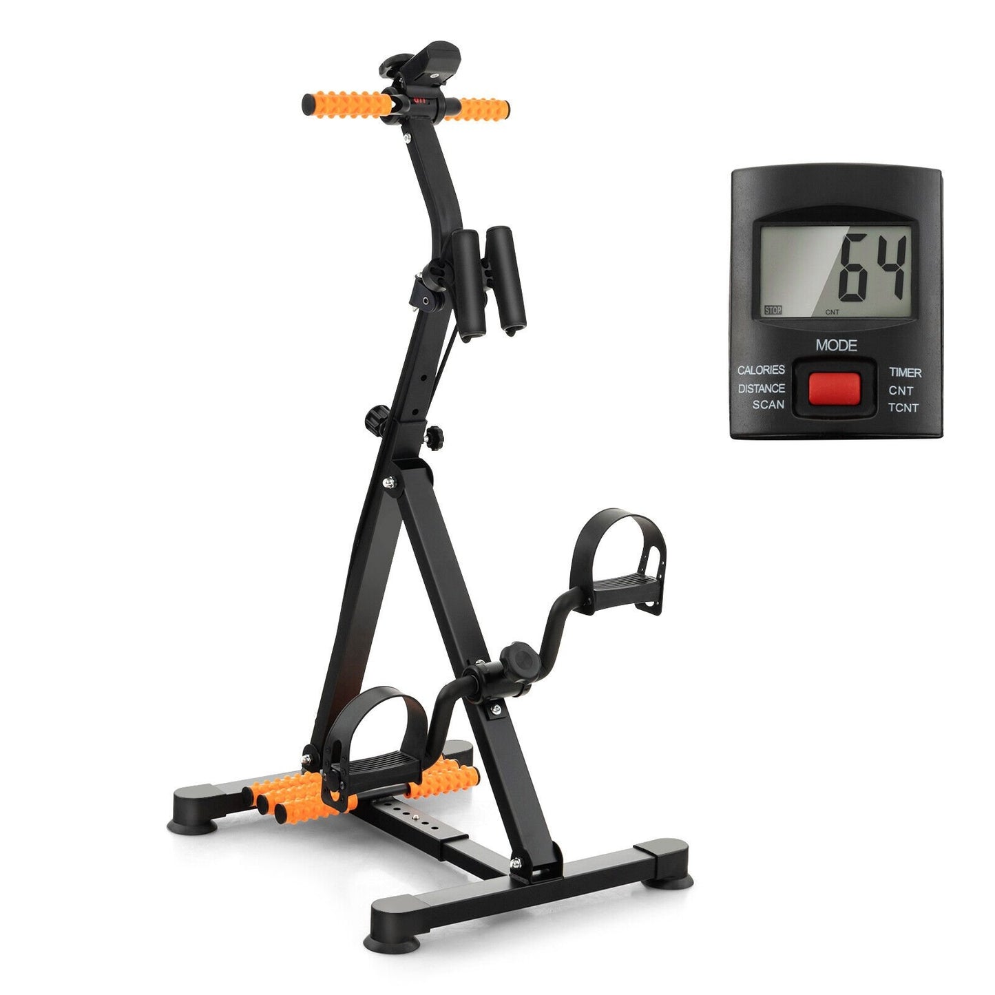 Adjustable LCD Pedal Exercise Bike with Massage, Yellow Exercise Bikes   at Gallery Canada