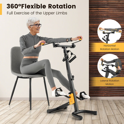 Folding Pedal Exercise Bike with Adjustable Resistance, Yellow Exercise Bikes   at Gallery Canada