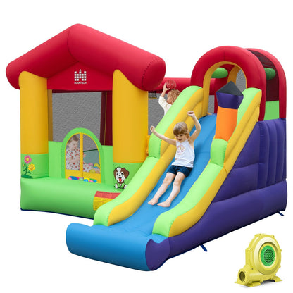 Inflatable Bounce House with Ocean Balls and 735W Air Blower, Multicolor - Gallery Canada