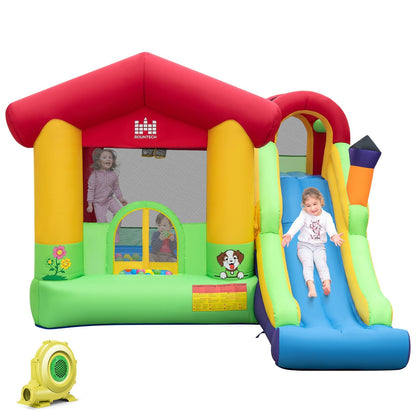 Inflatable Bounce House with Ocean Balls and 735W Air Blower, Multicolor - Gallery Canada