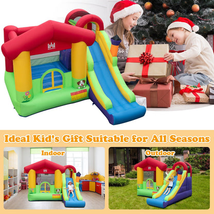 Inflatable Bounce House with Ocean Balls and 735W Air Blower, Multicolor - Gallery Canada