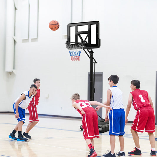 Portable Basketball Hoop with 4.6 to 10 Feet 10-Level Height Adjustable, Black Sport Equipments Black  at Gallery Canada