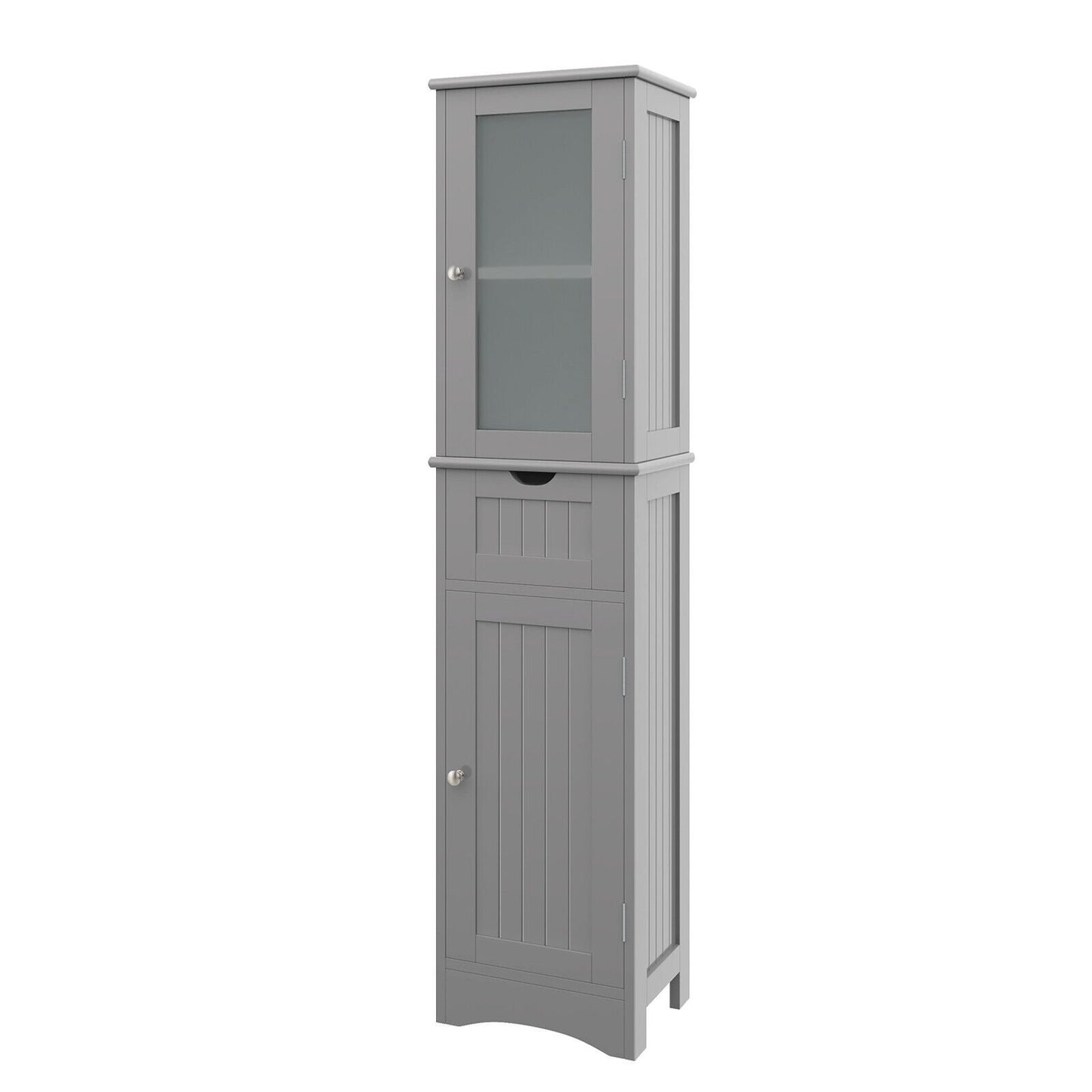 Tall Floor Storage Cabinet with 2 Doors and 1 Drawer for Bathroom, Gray Floor Cabinets   at Gallery Canada