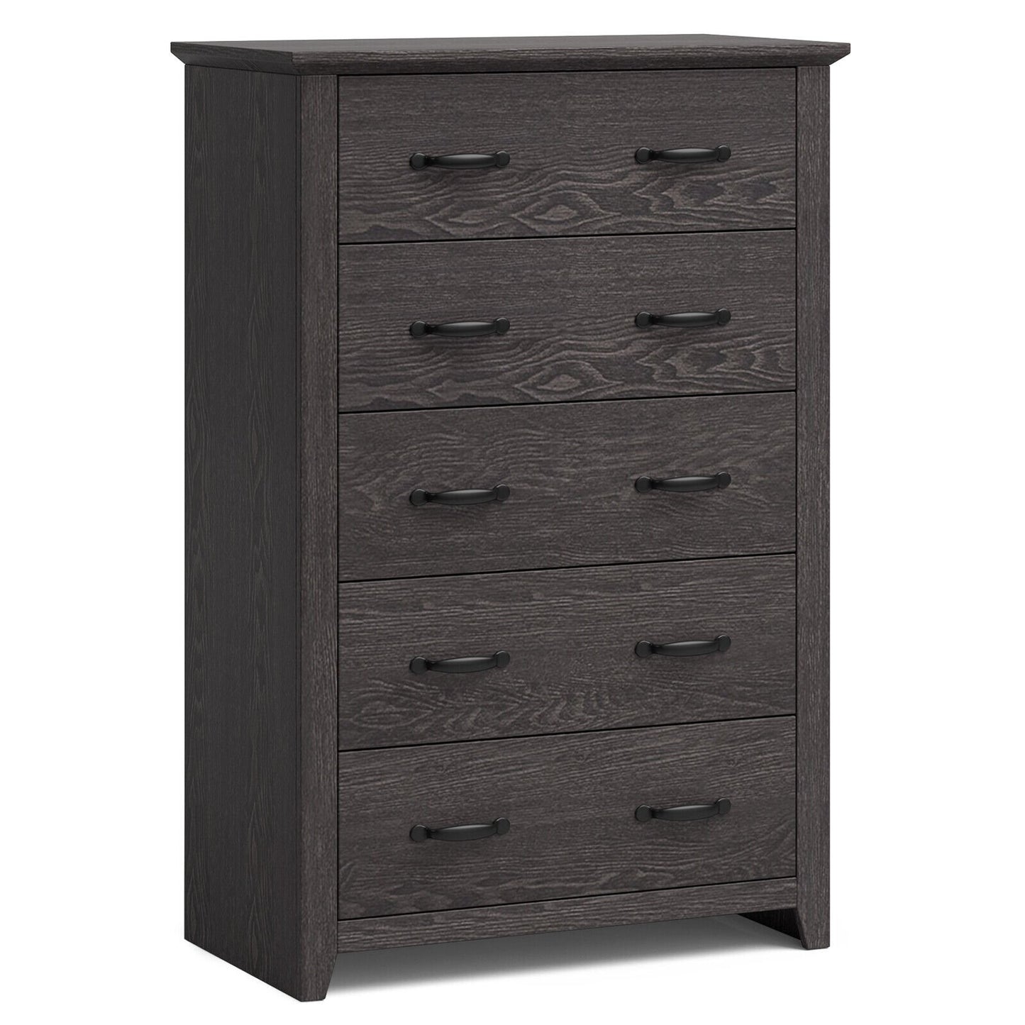 Tall Storage Dresser with 5 Pull-out Drawers for Bedroom Living Room, Gray Dressers & Chests   at Gallery Canada