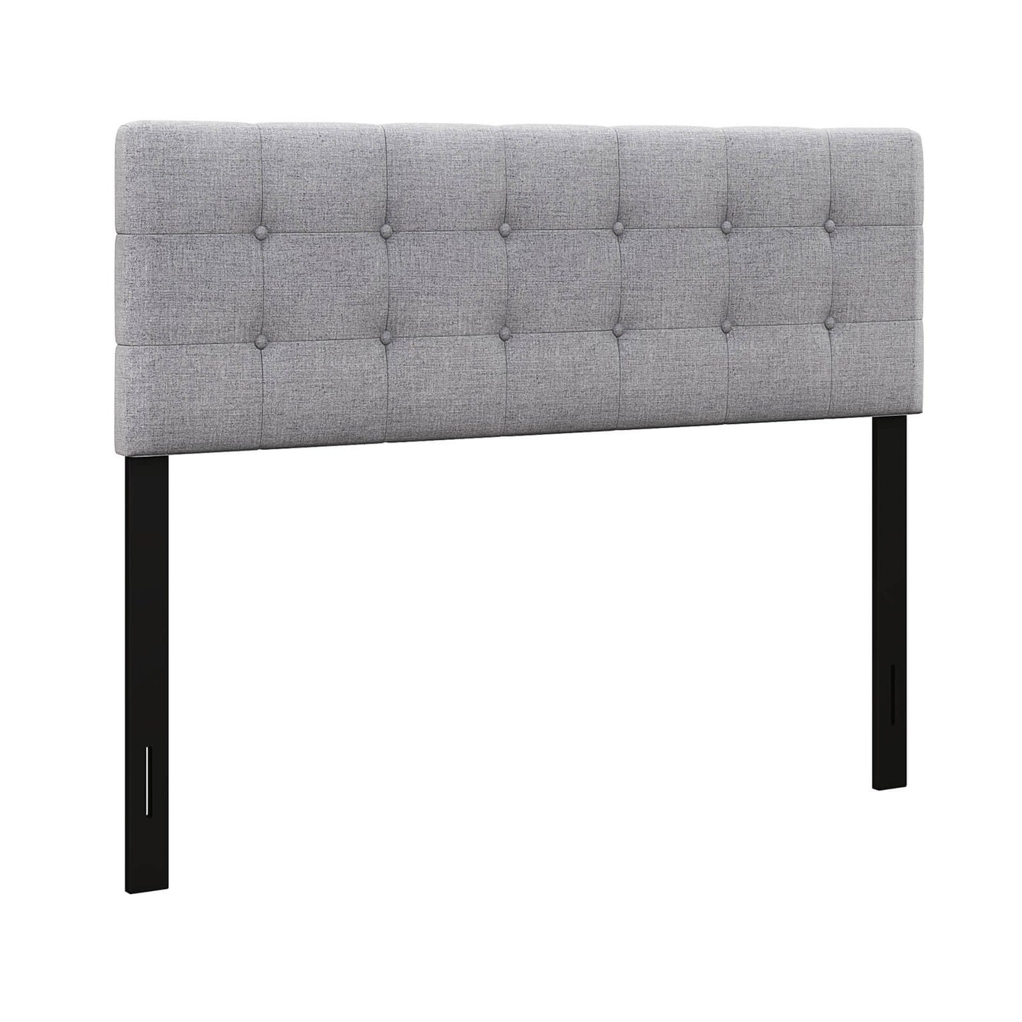 Linen Upholstered Headboard with Solid Rubber Wood Legs, Gray - Gallery Canada