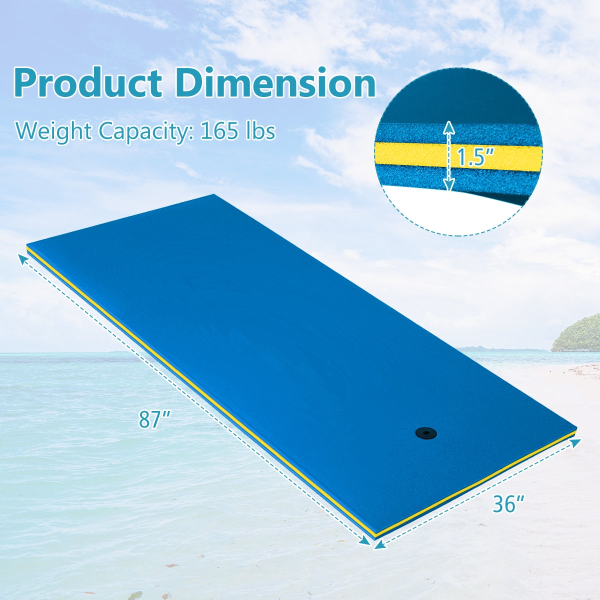 3-Layer Relaxing Tear-proof Water Mat, Blue Swimming at Gallery Canada