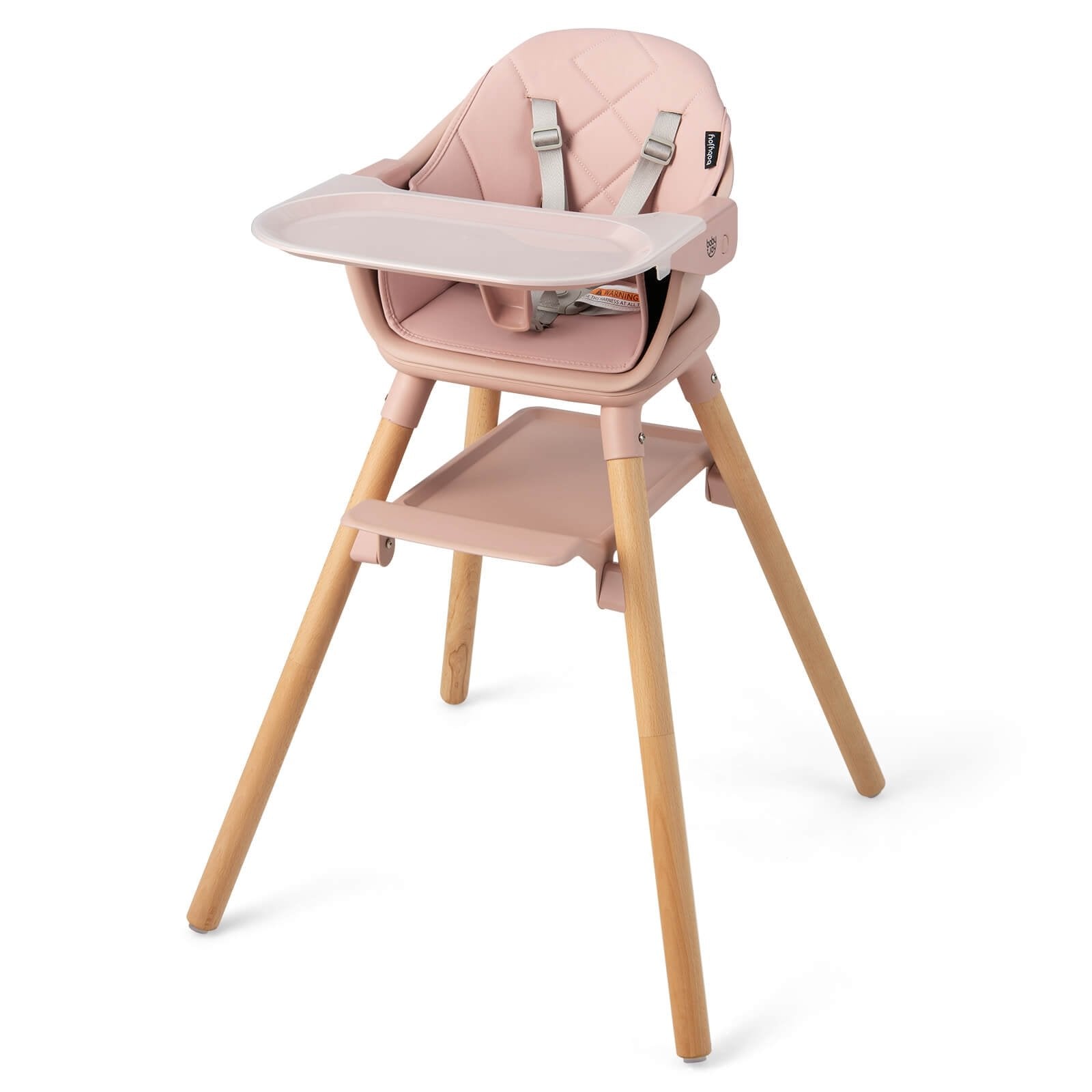 6 in 1 Convertible Highchair with Safety Harness and Removable Tray, Pink High Chairs Pink at Gallery Canada