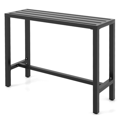 48/55 Inch Outdoor Bar Table with Waterproof Top and Heavy-duty Metal Frame-M, Black Patio Dining Tables Medium - Black  at Gallery Canada