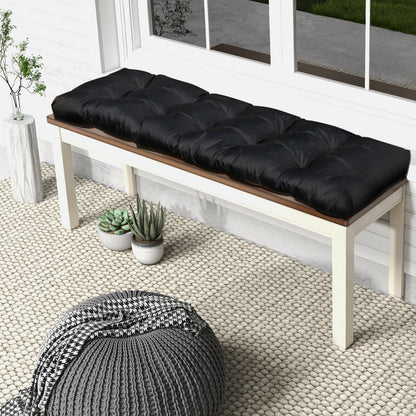 Indoor Outdoor Tufted Bench Cushion with Soft PP Cotton, Black Outdoor Furniture Accessories   at Gallery Canada