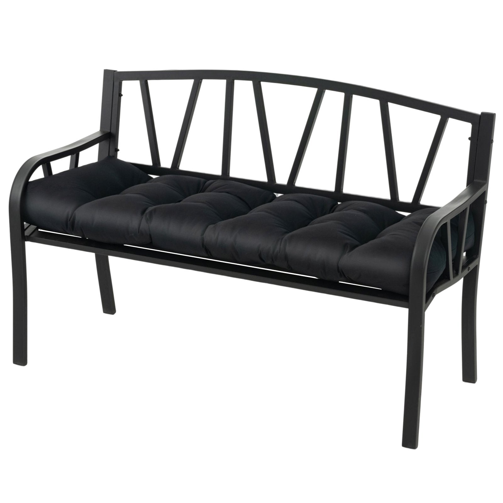 Indoor Outdoor Tufted Bench Cushion with Soft PP Cotton, Black Outdoor Furniture Accessories   at Gallery Canada