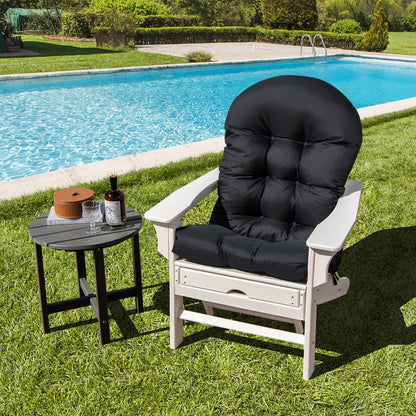 Patio Adirondack Chair Cushion with Fixing Straps and Seat Pad, Black Adirondack Chairs   at Gallery Canada