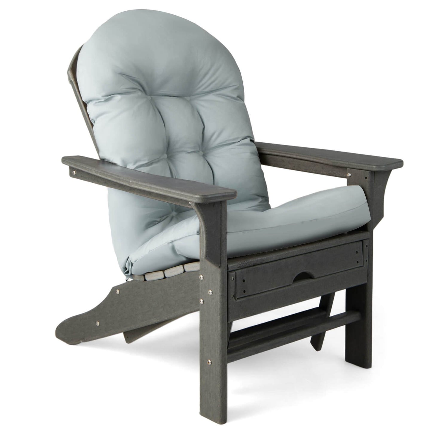 Patio Adirondack Chair Cushion with Fixing Straps and Seat Pad, Gray - Gallery Canada