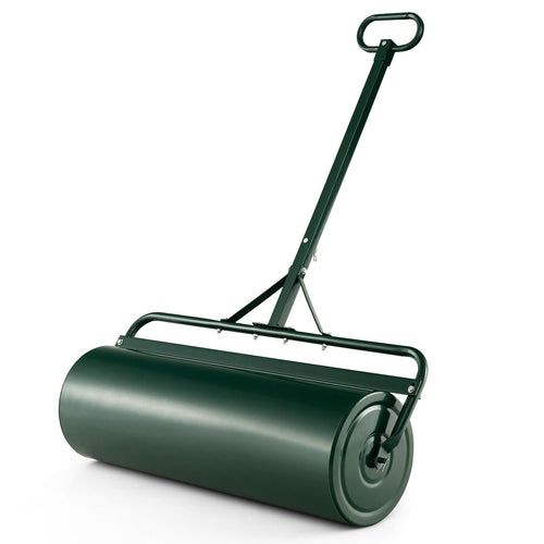 Metal Lawn Roller with Detachable Gripping Handle, Green