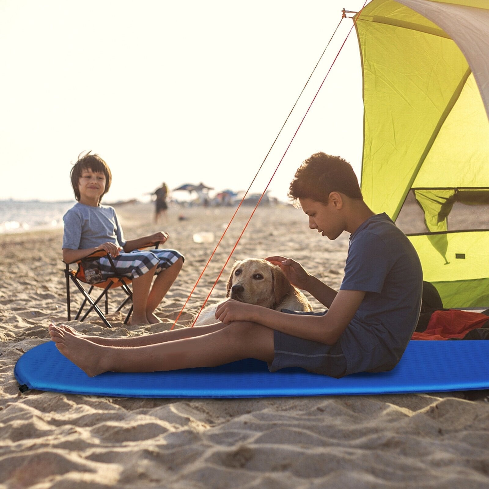 Inflatable Sleeping Pad with Carrying Bag, Blue Air Mattresses & Sleeping Bags   at Gallery Canada