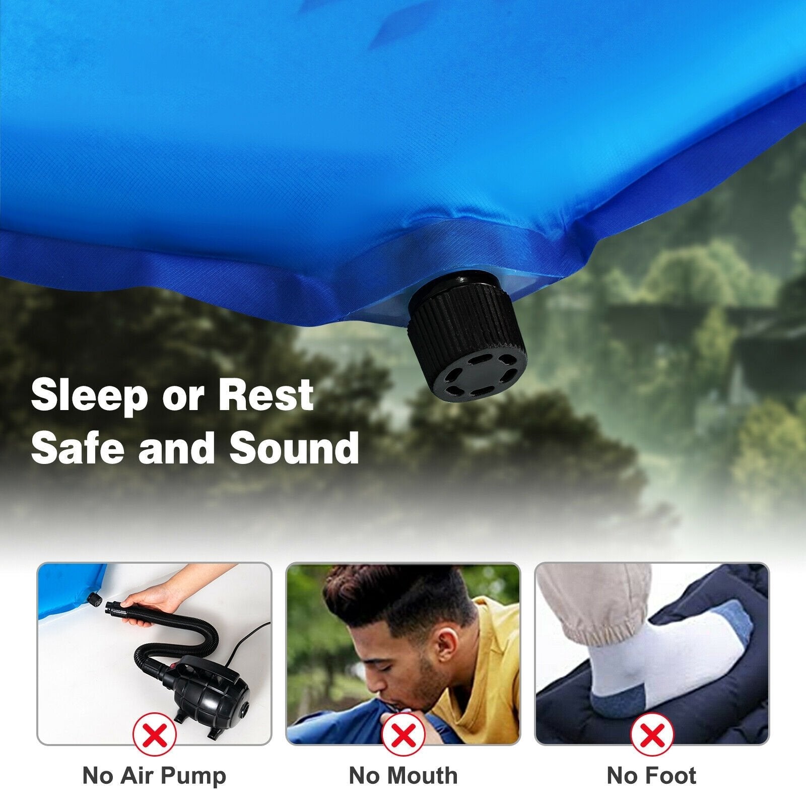 Inflatable Sleeping Pad with Carrying Bag, Blue Air Mattresses & Sleeping Bags   at Gallery Canada