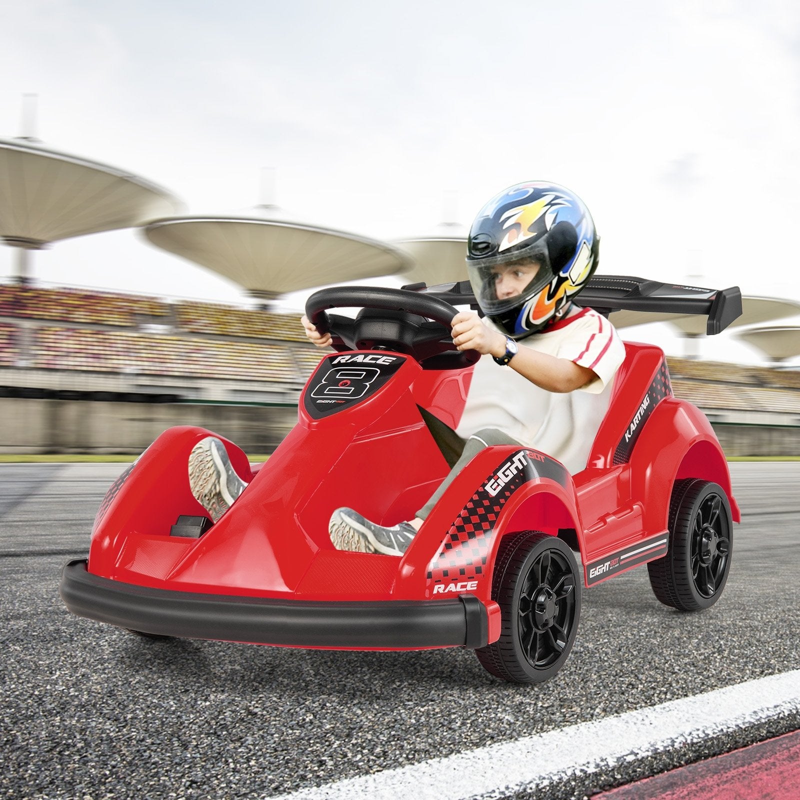 6V Kids Ride On Go Cart with Remote Control and Safety Belt, Red Powered Ride On Toys   at Gallery Canada