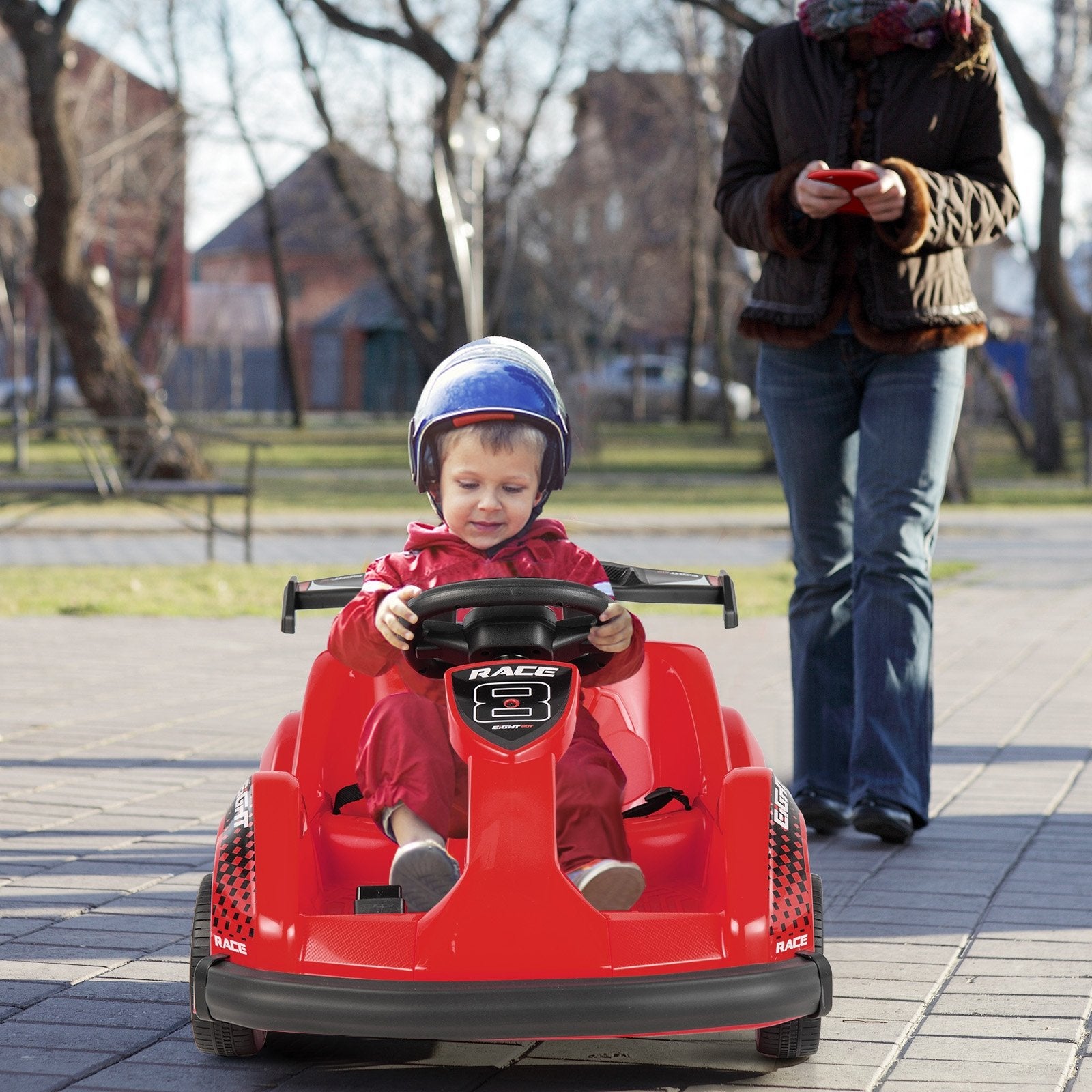 6V Kids Ride On Go Cart with Remote Control and Safety Belt, Red Powered Ride On Toys   at Gallery Canada