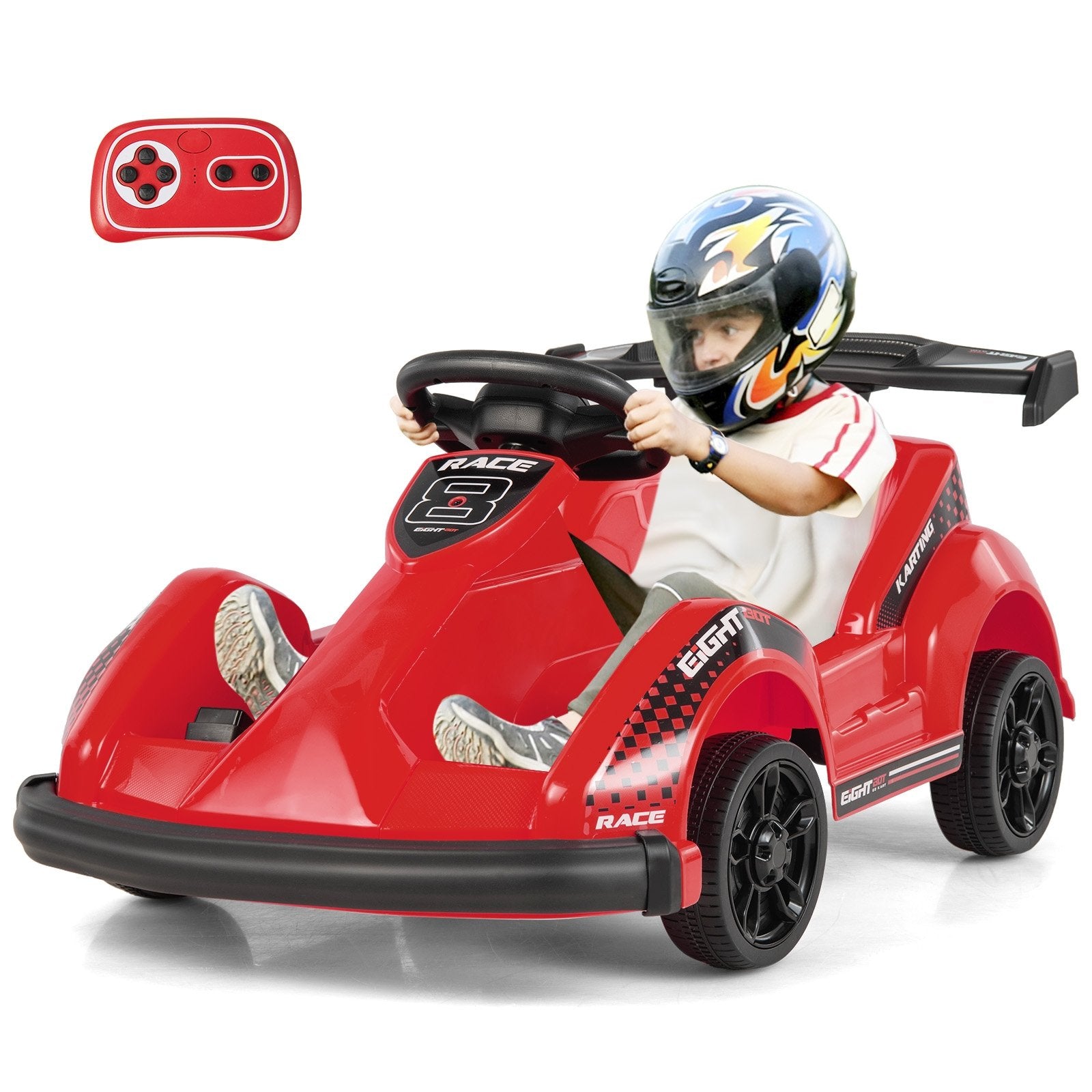 6V Kids Ride On Go Cart with Remote Control and Safety Belt, Red Powered Ride On Toys   at Gallery Canada