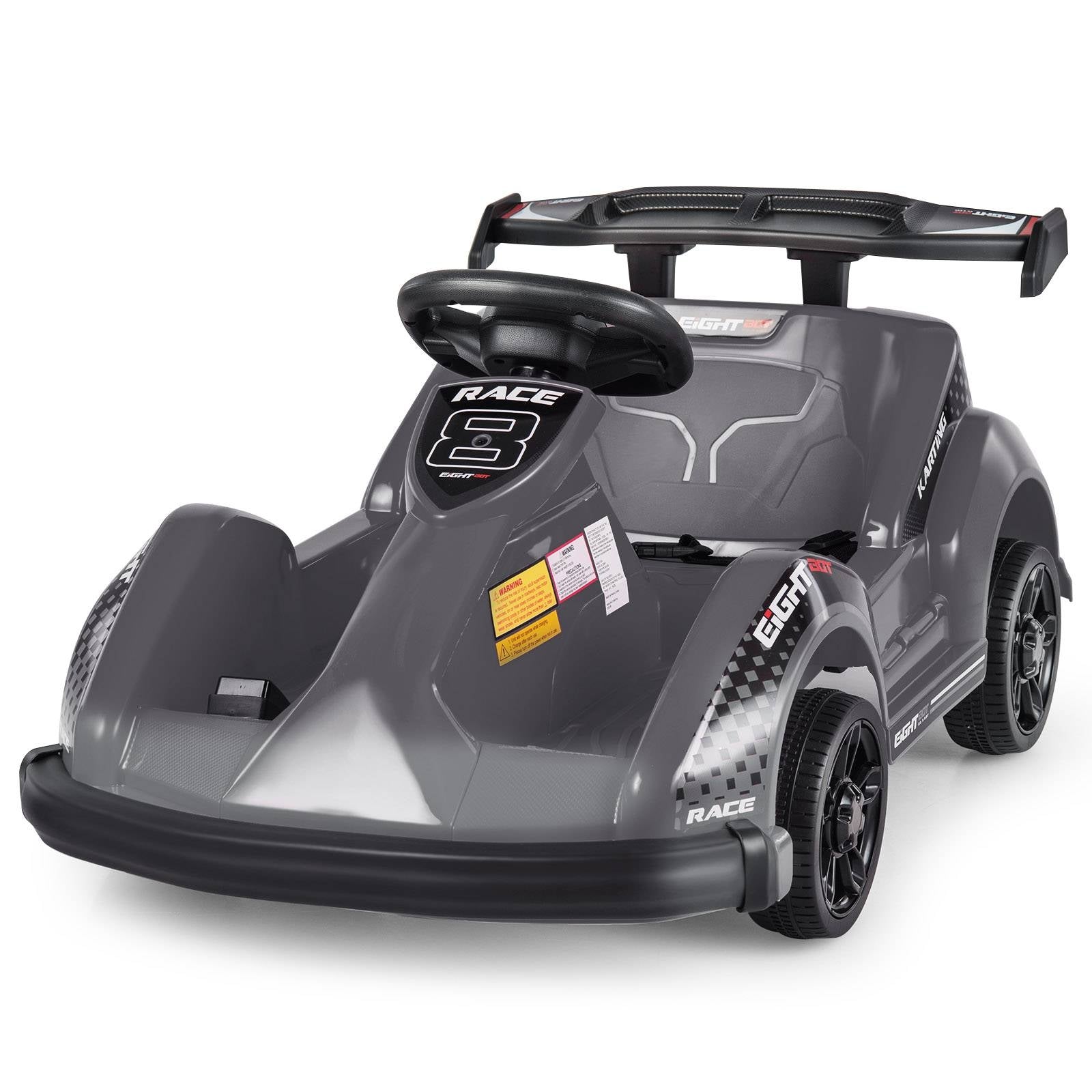 6V Kids Ride On Go Cart with Remote Control and Safety Belt, Black Powered Ride On Toys at Gallery Canada