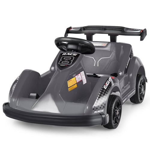 6V Kids Ride On Go Cart with Remote Control and Safety Belt, Black